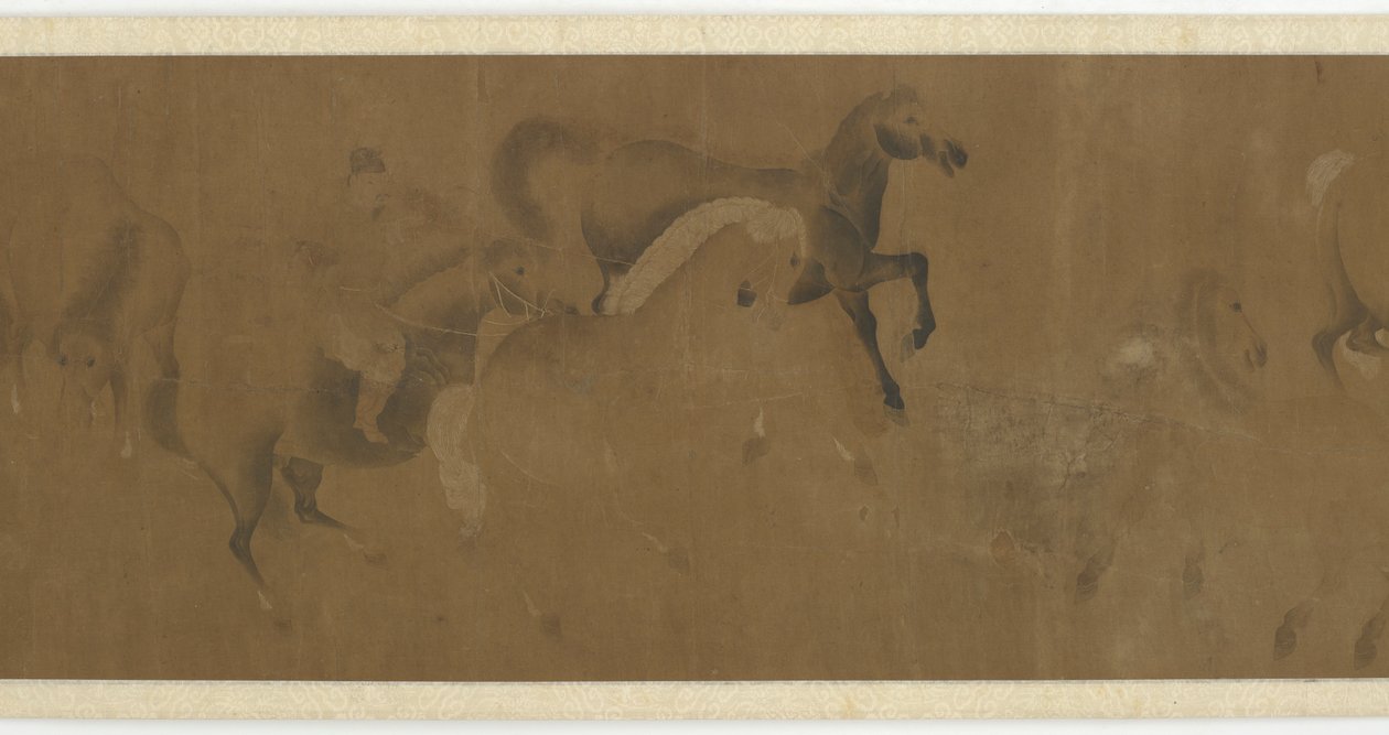 Acht Pferde und ein Stallknecht von Unknown artist