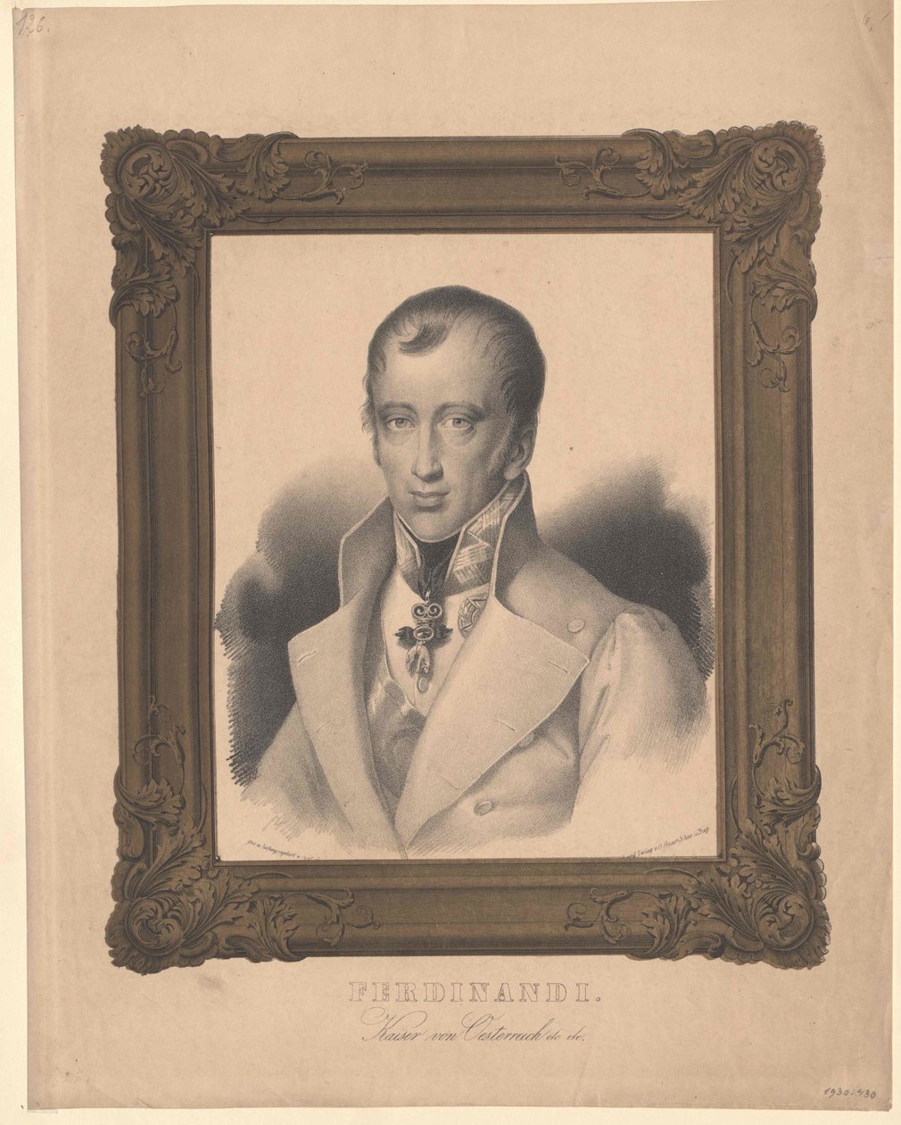 Kaiser von Österreich Ferdinand I. (Druck) von Unknown artist