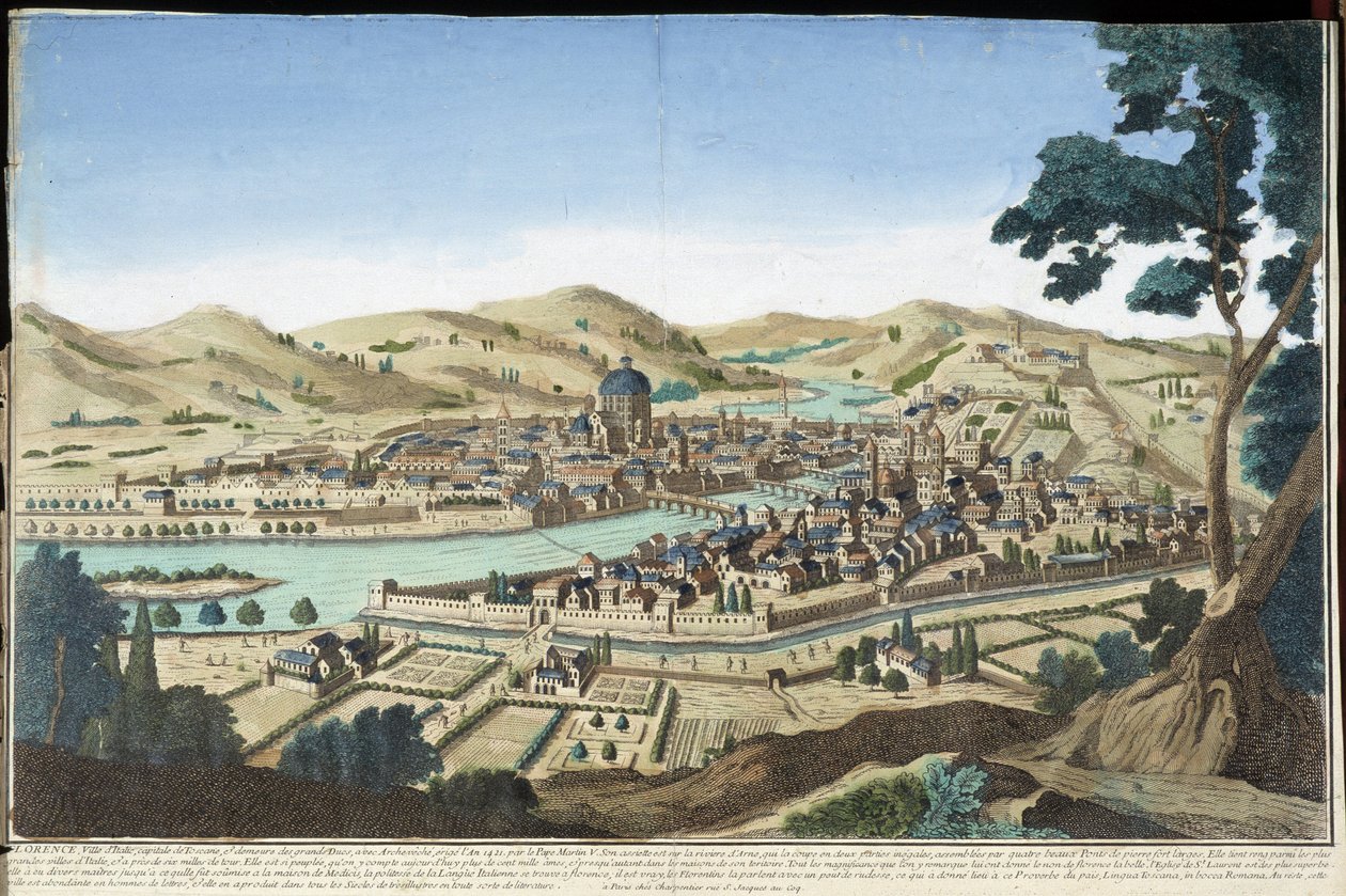 Gesamtansicht von Florenz - Gravur von Unknown artist