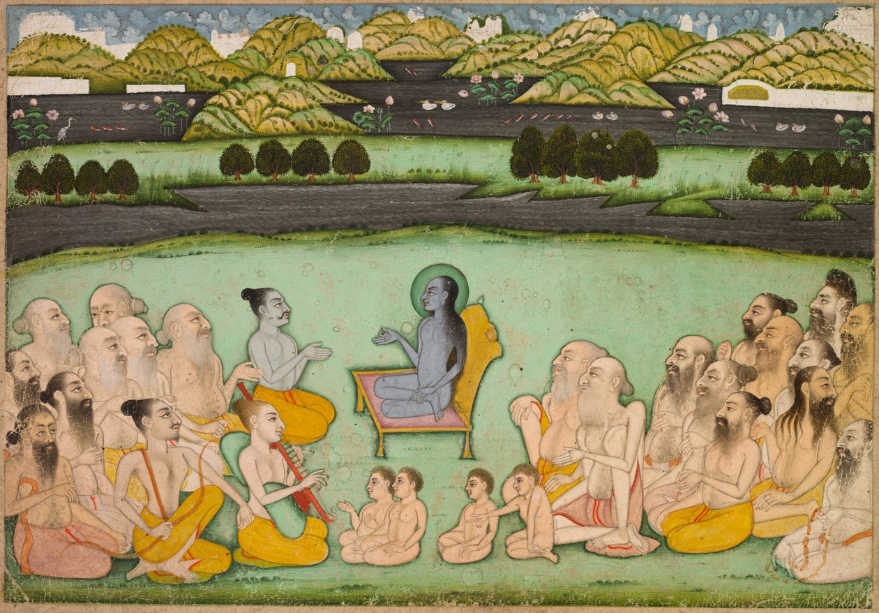 Hindu-Gott Krishna spricht mit Ältesten von Unknown artist