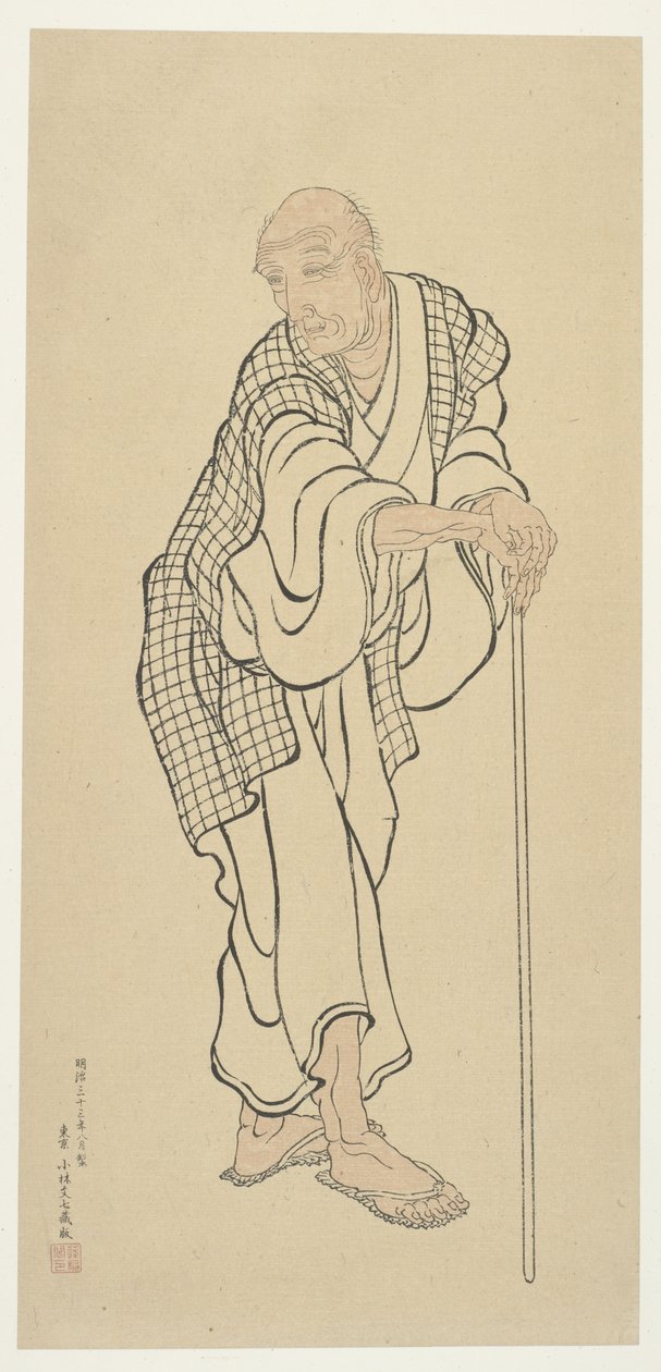 Hokusai als alter Mann von Unknown artist