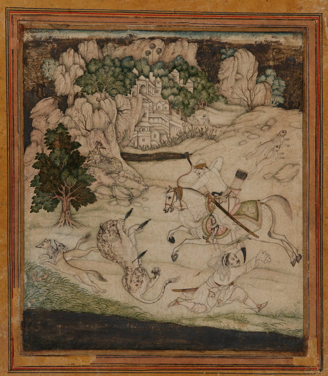 Landschaft – eine Jagdszene von Unknown artist