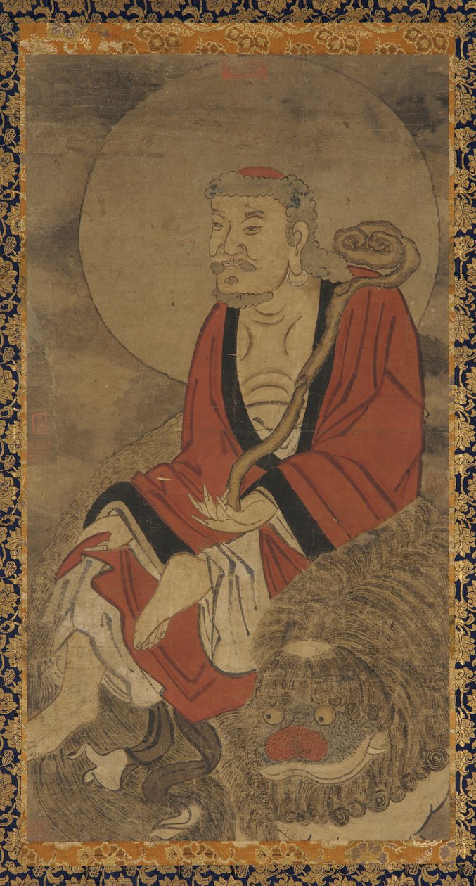 Luohan und Löwe von Unknown artist