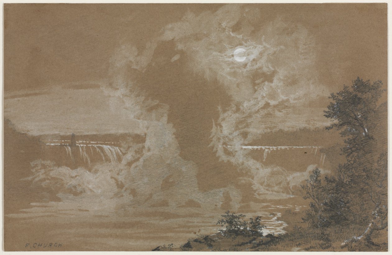 Niagarafälle bei Mondschein von Unknown artist