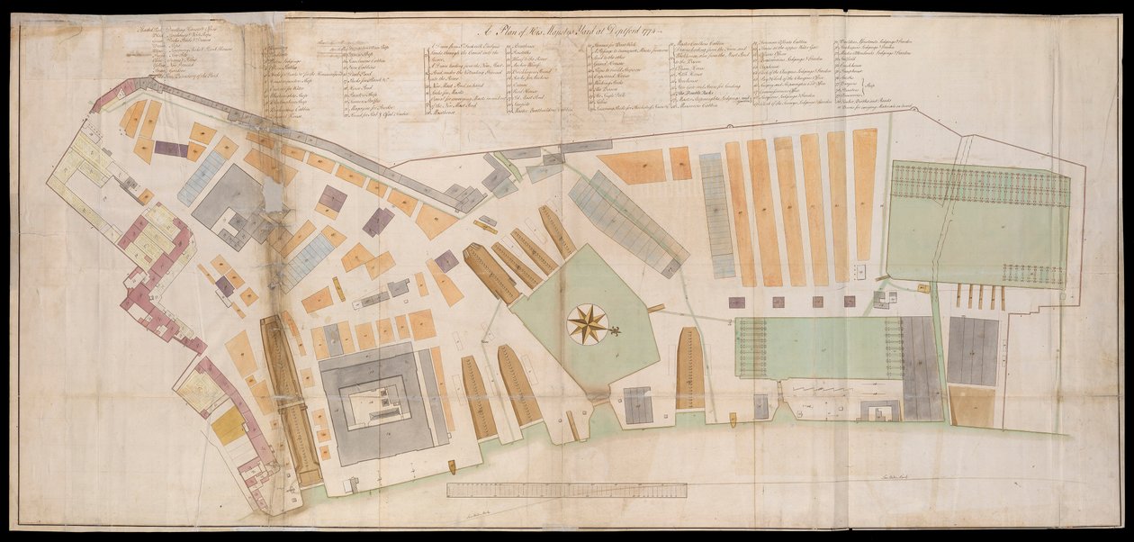 Plan des Deptford Dockyard von Unknown artist