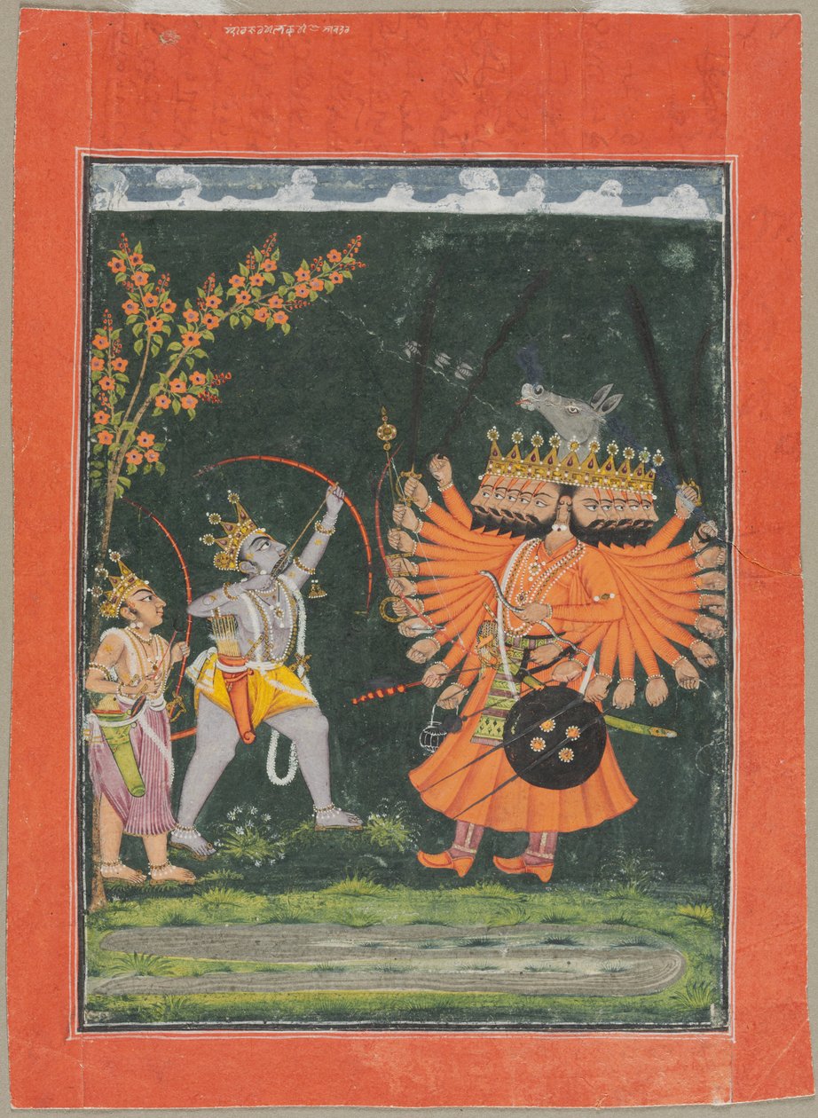 Rama und Laksmana kämpfen gegen Ravana von Unknown artist