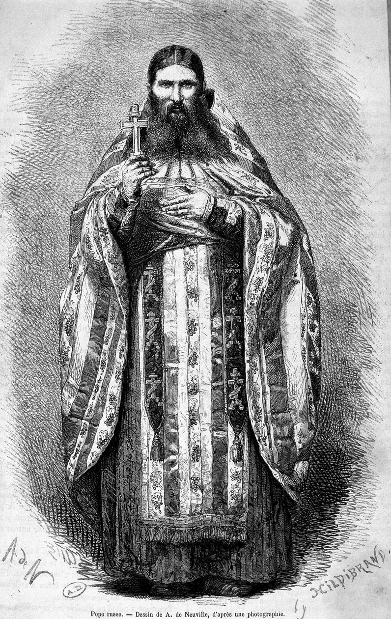 Russischer Papst, Zeichnung nach einer Fotografie von Unknown artist