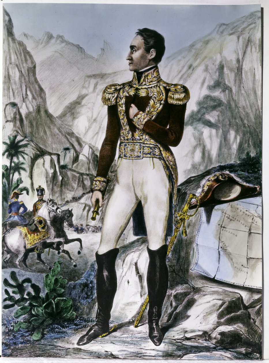 Simon Bolivar (1783-1630) (Gravur) von Unknown artist