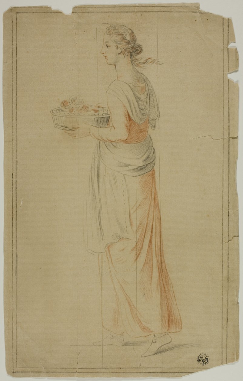 Stehendes Mädchen mit Korb von Unknown artist