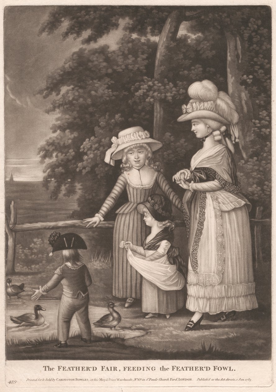 Der gefiederte Jahrmarkt, der die gefiederten Vögel füttert von Unknown artist