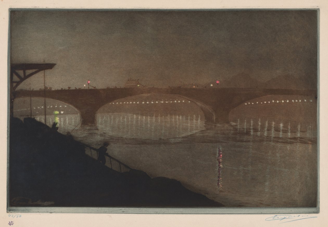 Die Solferino-Brücke: Nachtwirkung von Unknown artist