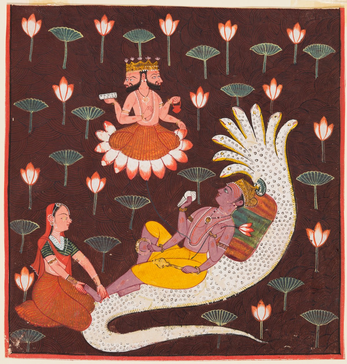 Vishnu auf Ananta, der endlosen Schlange von Unknown artist
