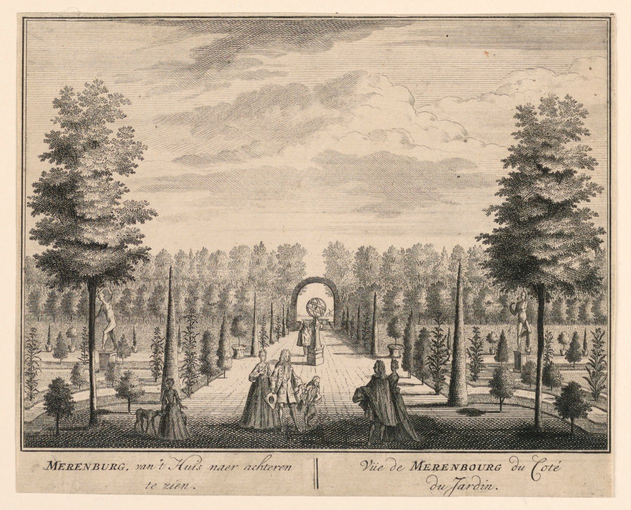 Ansicht von Merenbourg vom Garten aus von Unknown artist