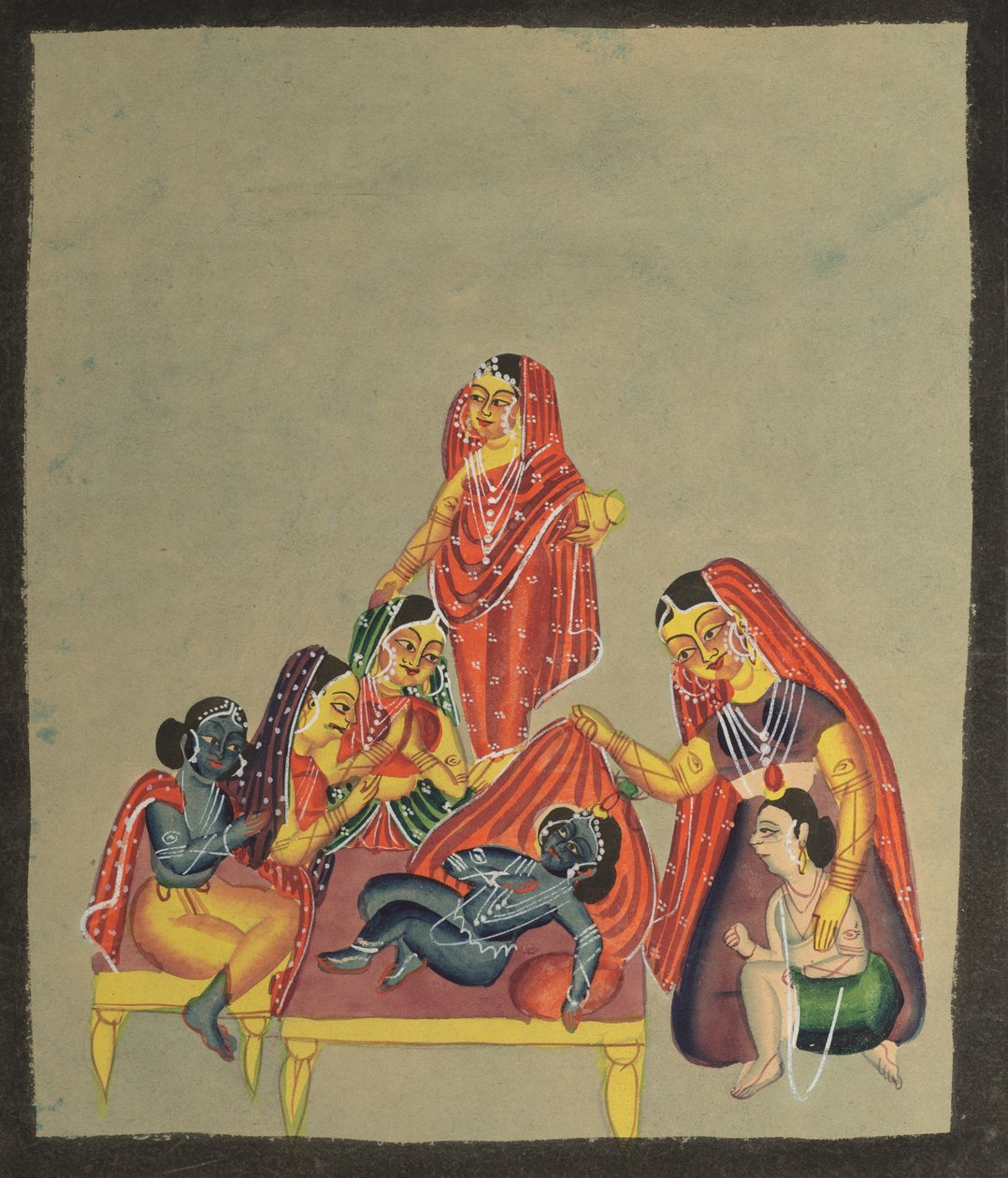 Verehrung des Säuglings Krishna von Unknown artist