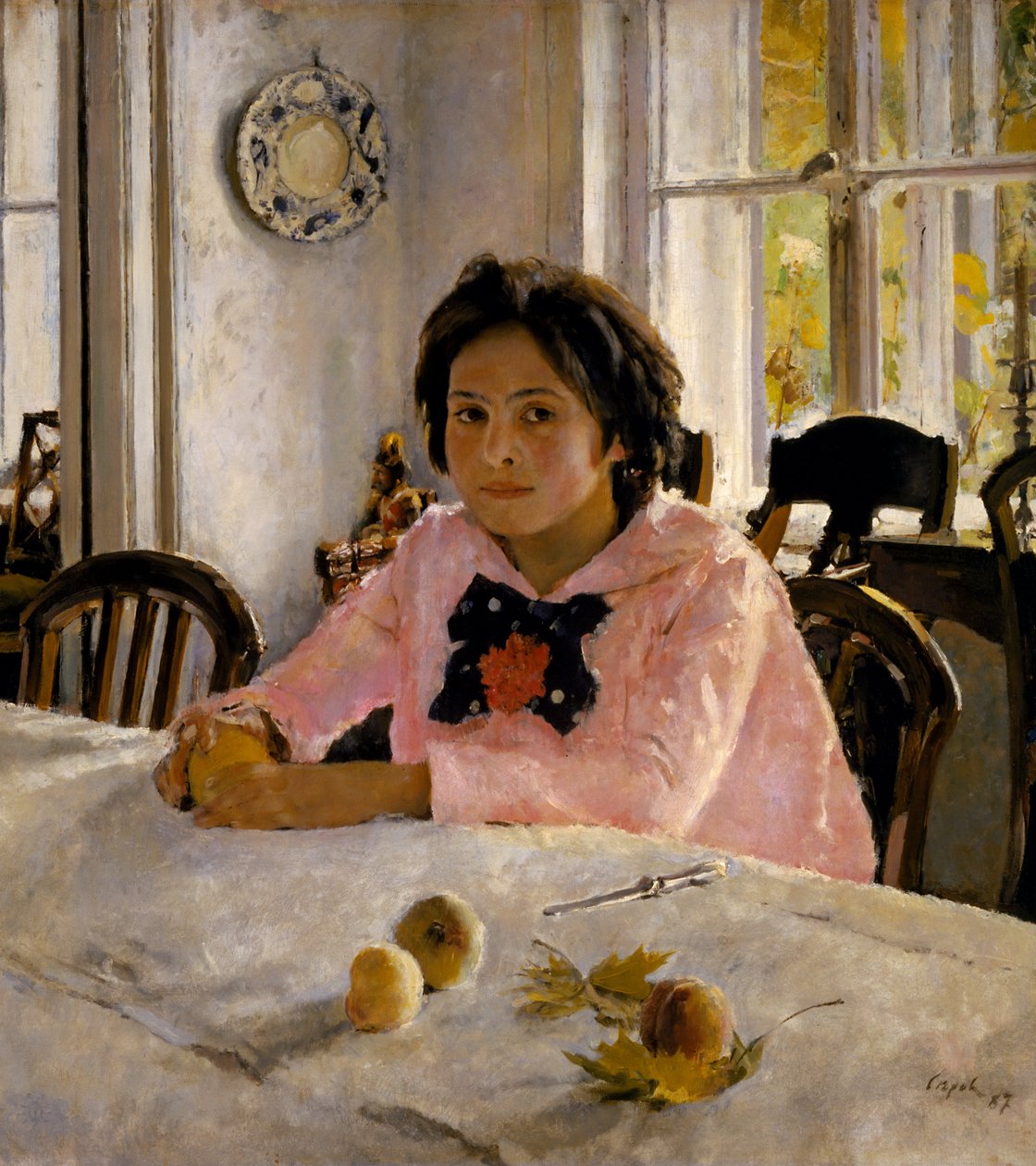 Mädchen mit Pfirsichen von Valentin Aleksandrovich Serov