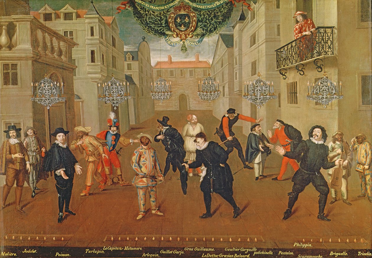 Italienische und französische Komödianten spielen in Farcen, 1670 von Verio
