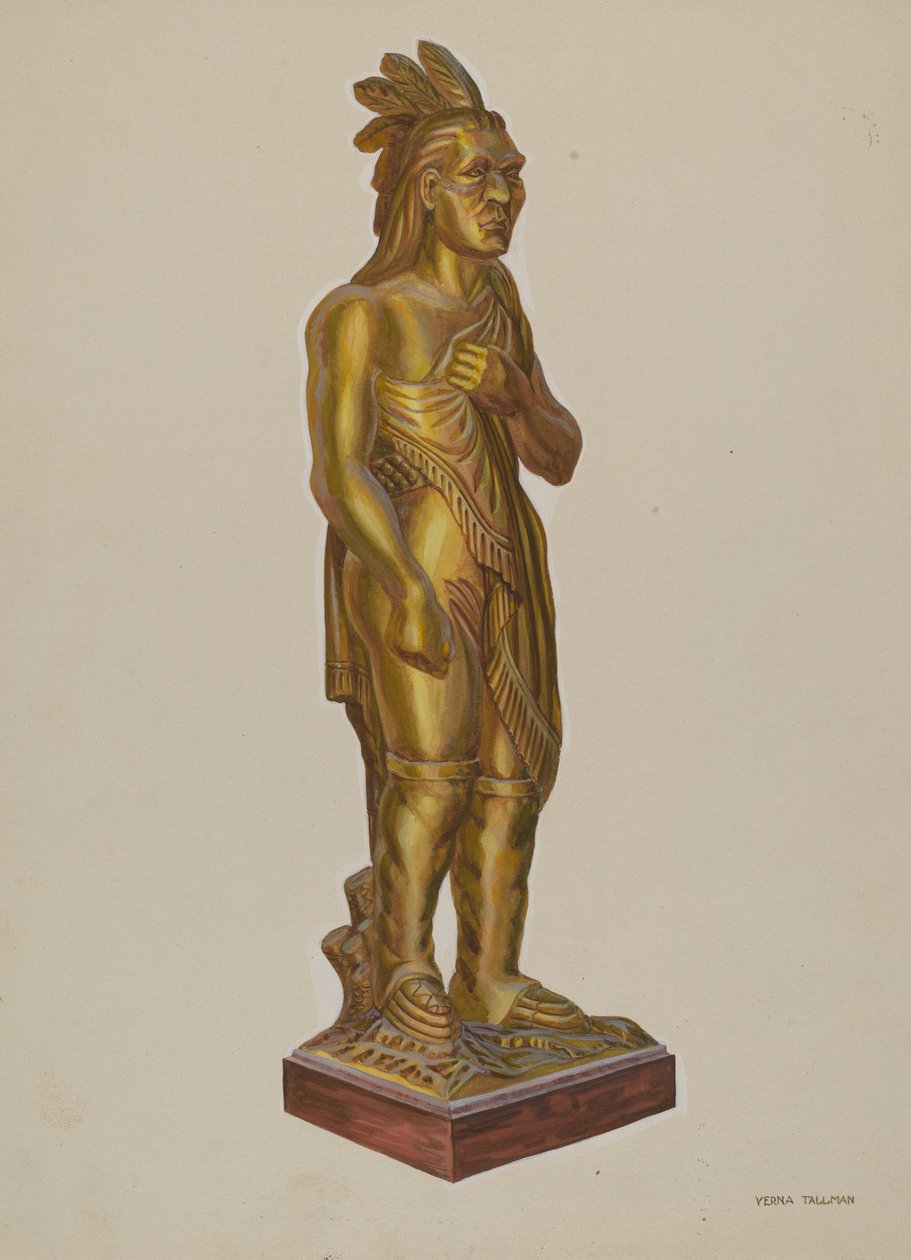 Geschnitzter Holzindianer von Verna Tallman