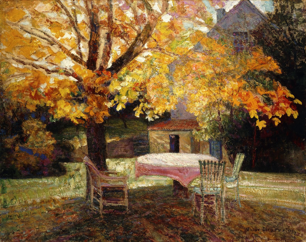 Die Terrasse, Herbst von Victor Charreton