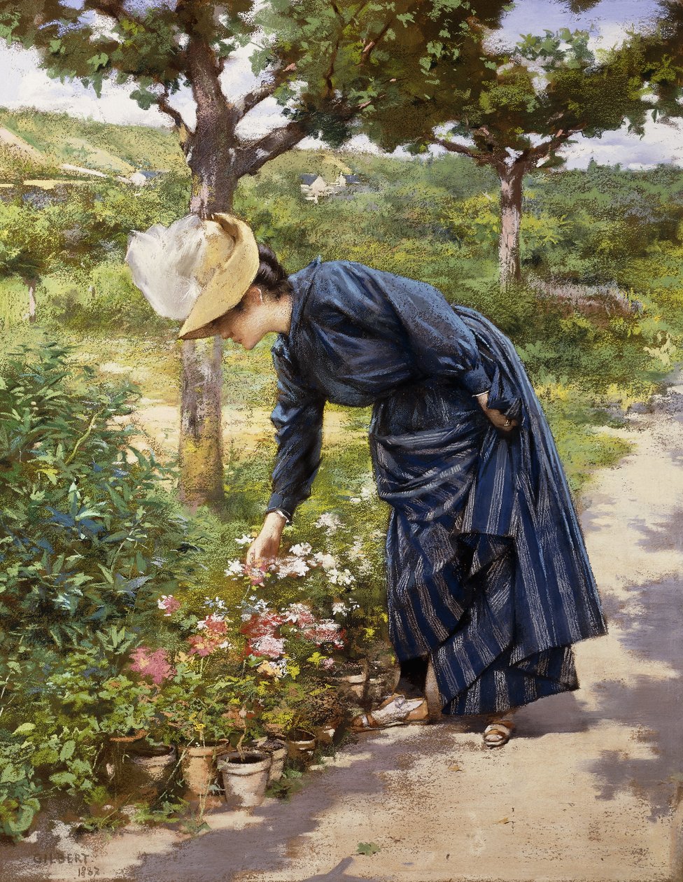 Dame im Garten von Victor Gabriel Gilbert