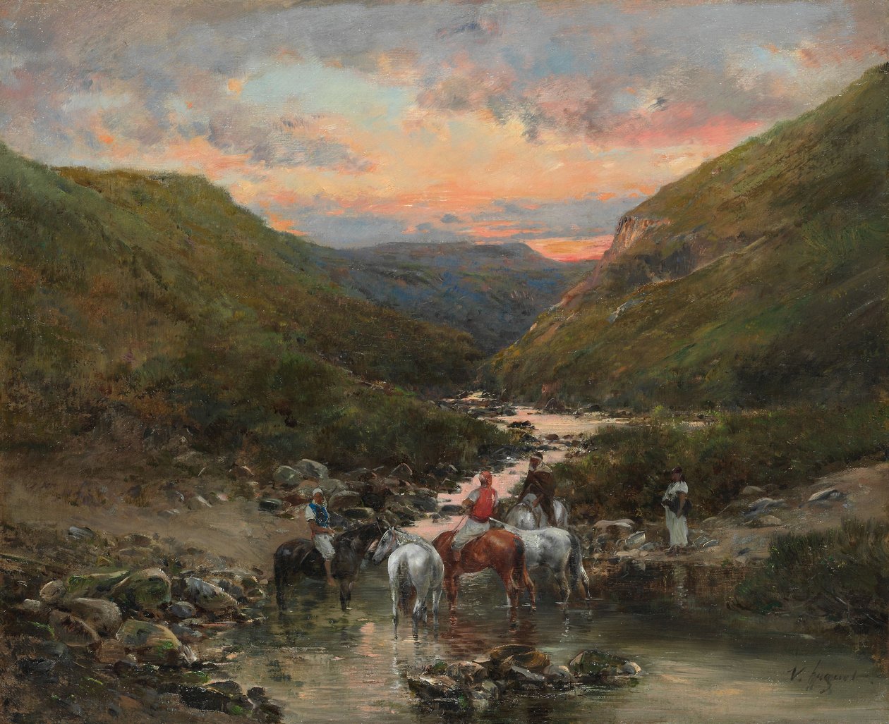 Schlucht bei Biskra von Victor Pierre Huguet