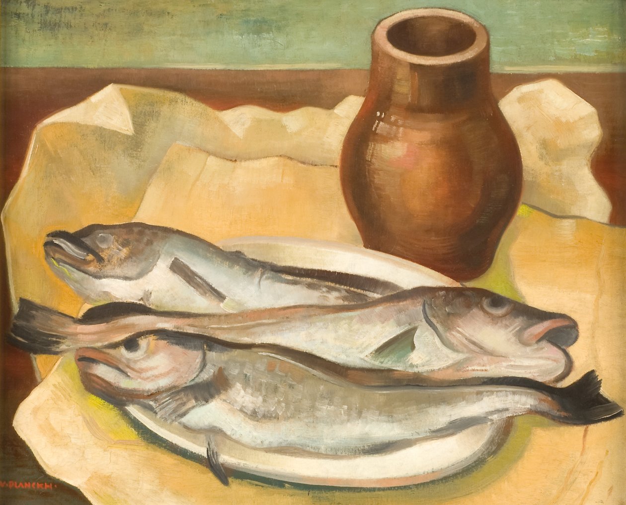 Stillleben mit Fischen von Viktor Planckh