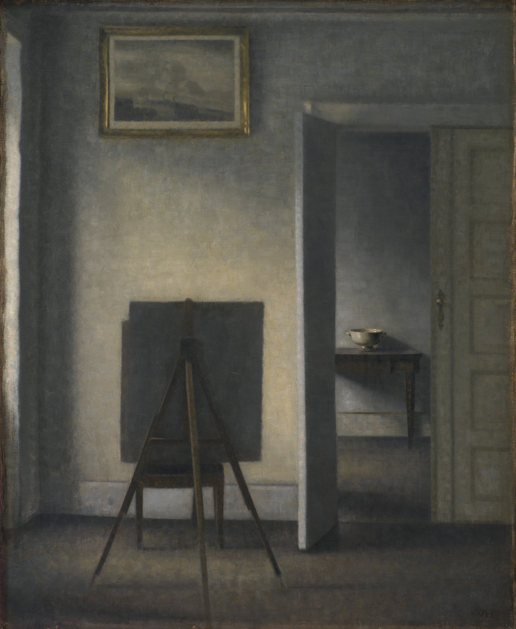 Innenraum mit Staffelei des Künstlers von Vilhelm Hammershøi