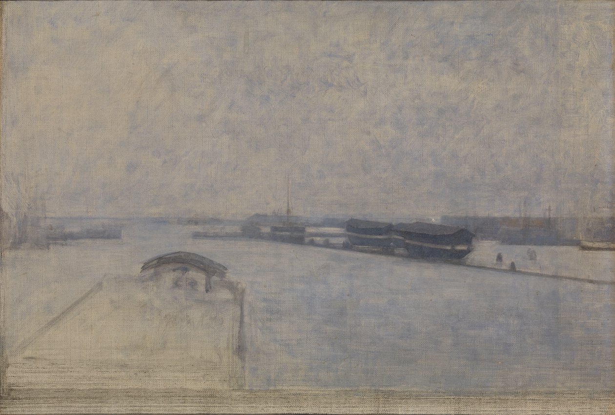 Der Hafen von Kopenhagen, gesehen von Kvæsthusgade von Vilhelm Hammershøi