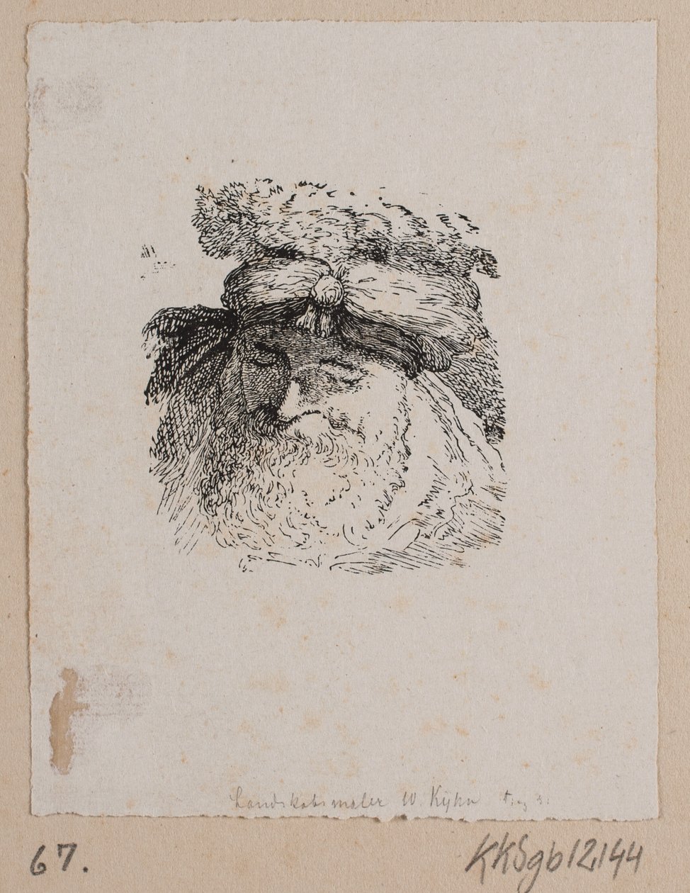 Kopf eines Mannes mit Pelzmütze von Vilhelm Kyhn