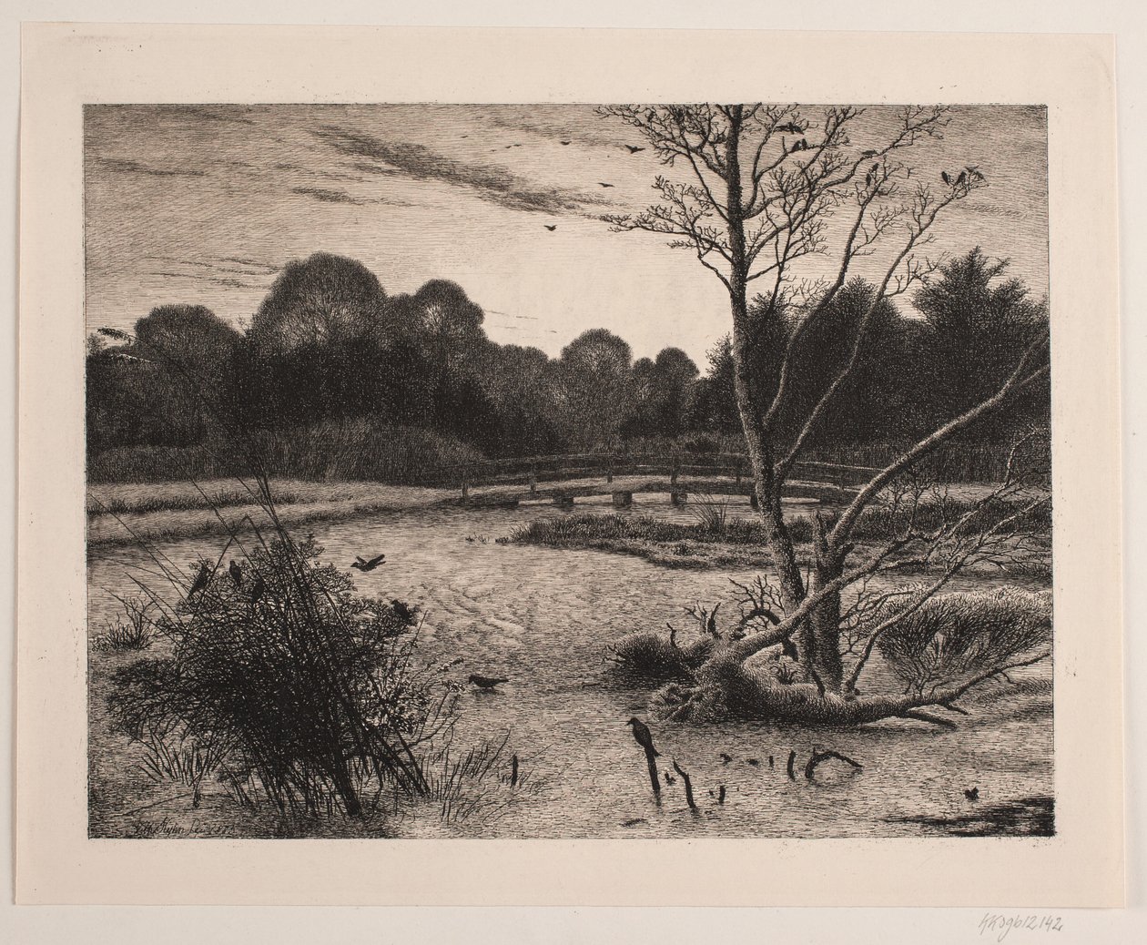 Sonnenuntergang in einem Wald von Vilhelm Kyhn