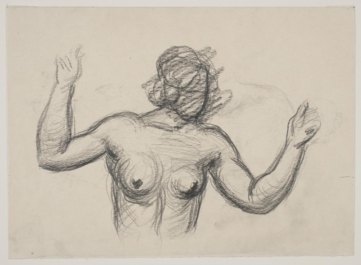 Weibliche Figur, Halbfigur, die die Arme hebt von Vilhelm Lundstrøm