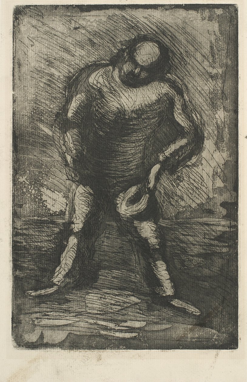Spreizender Mann mit Hut in der Hand von Vilhelm Lundstrøm