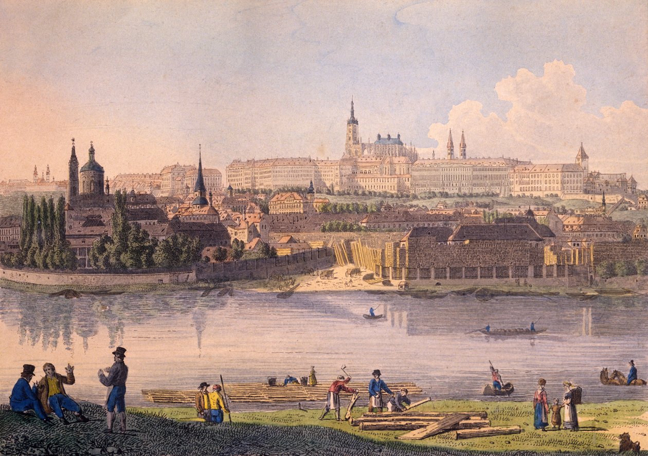 Prager Burg und ein Teil des Kleinseitner Viertels von Vincenc Morstadt