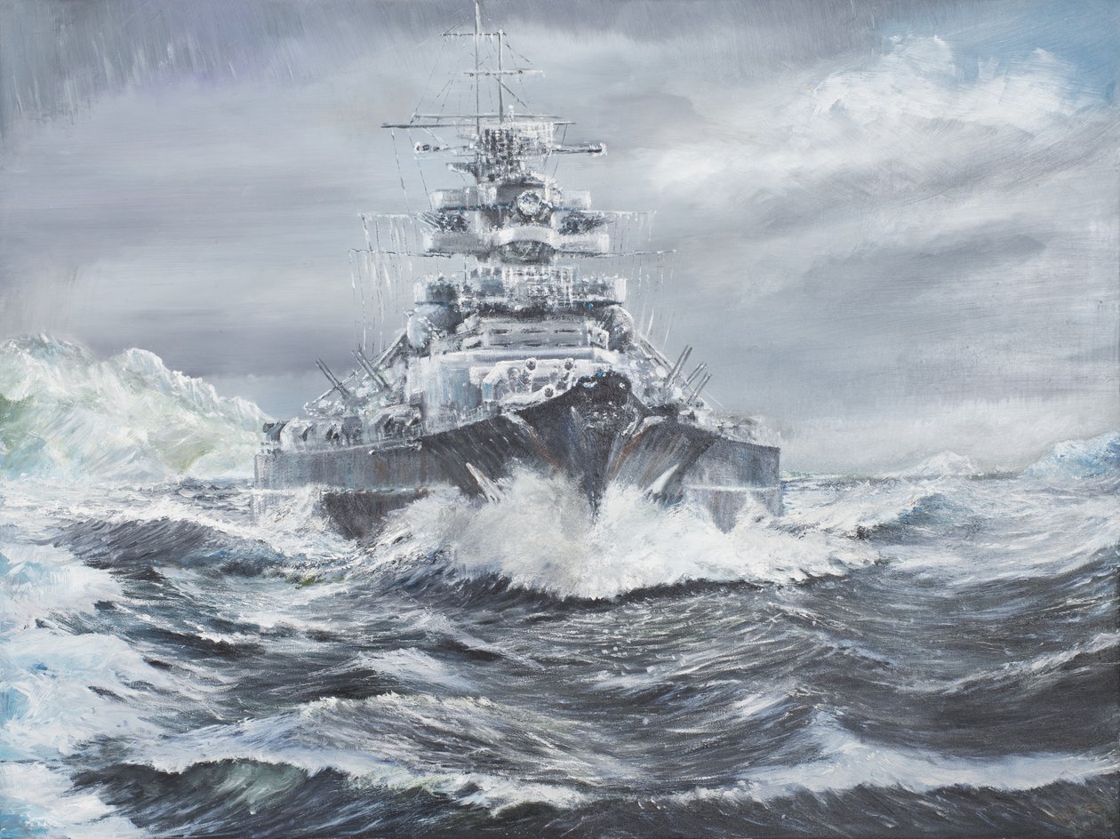 Bismarck vor der Küste Grönlands 1900 Uhr 23. Mai 1941, 2007 von Vincent Alexander Booth