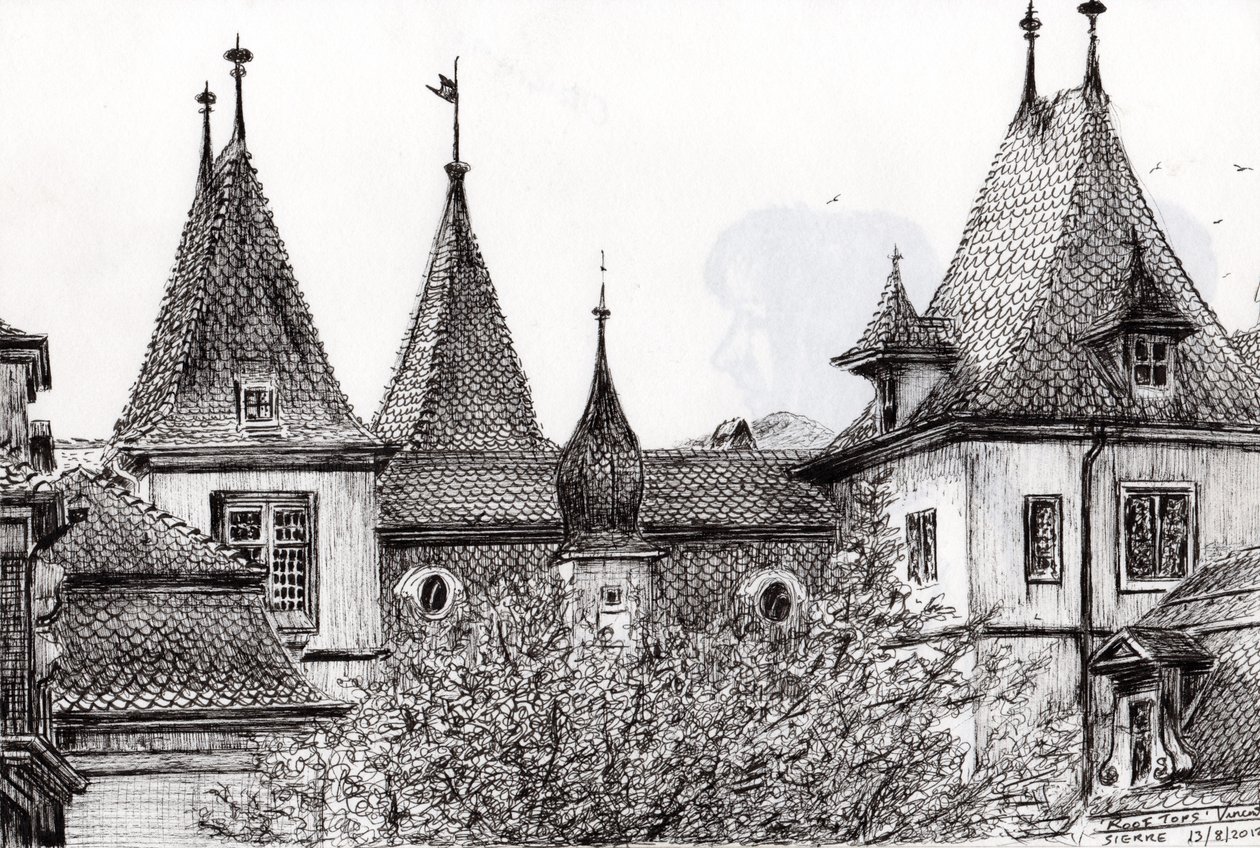 Dächer von Sierre, Schweiz von Vincent Alexander Booth