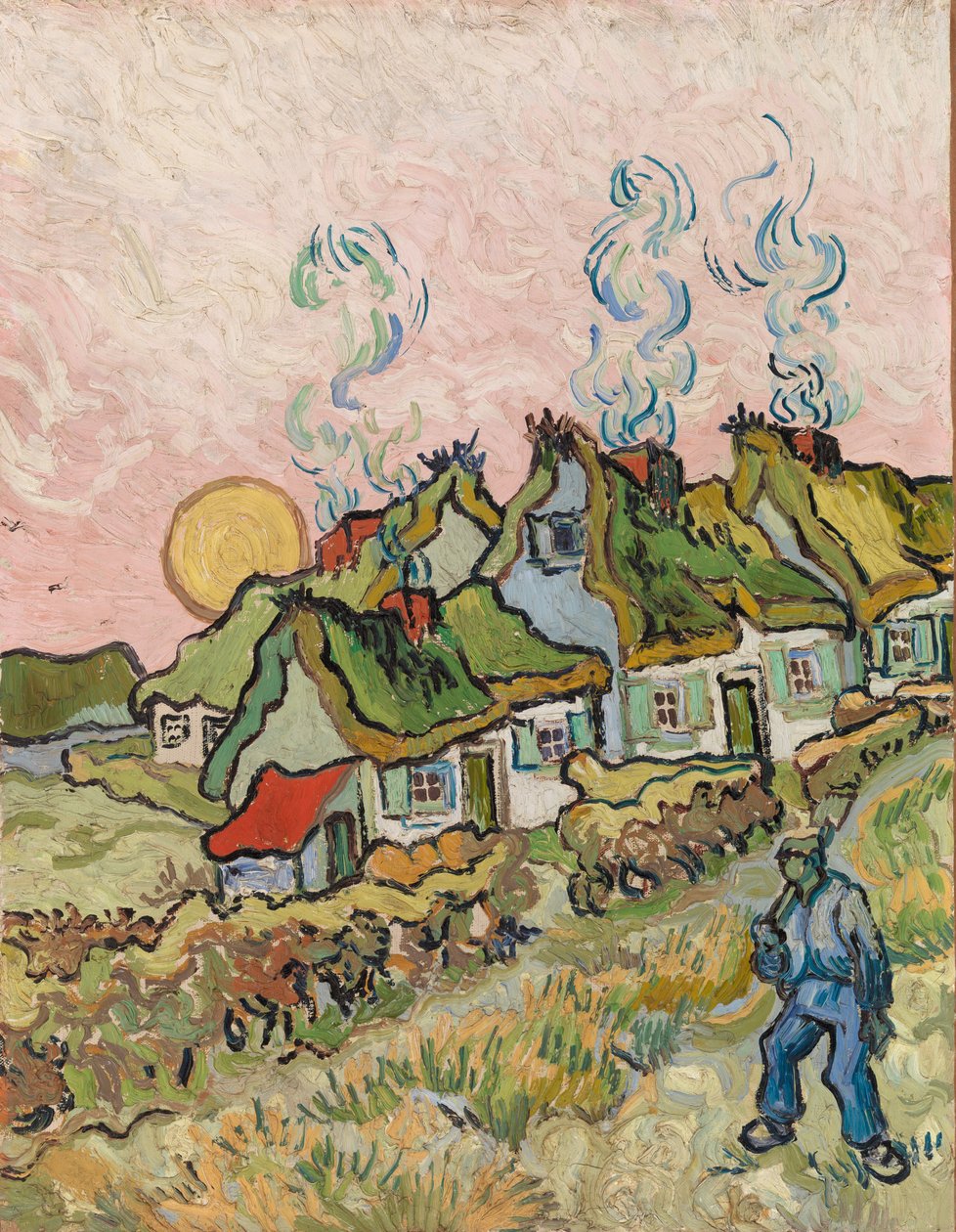 Häuser und Figur von Vincent van Gogh