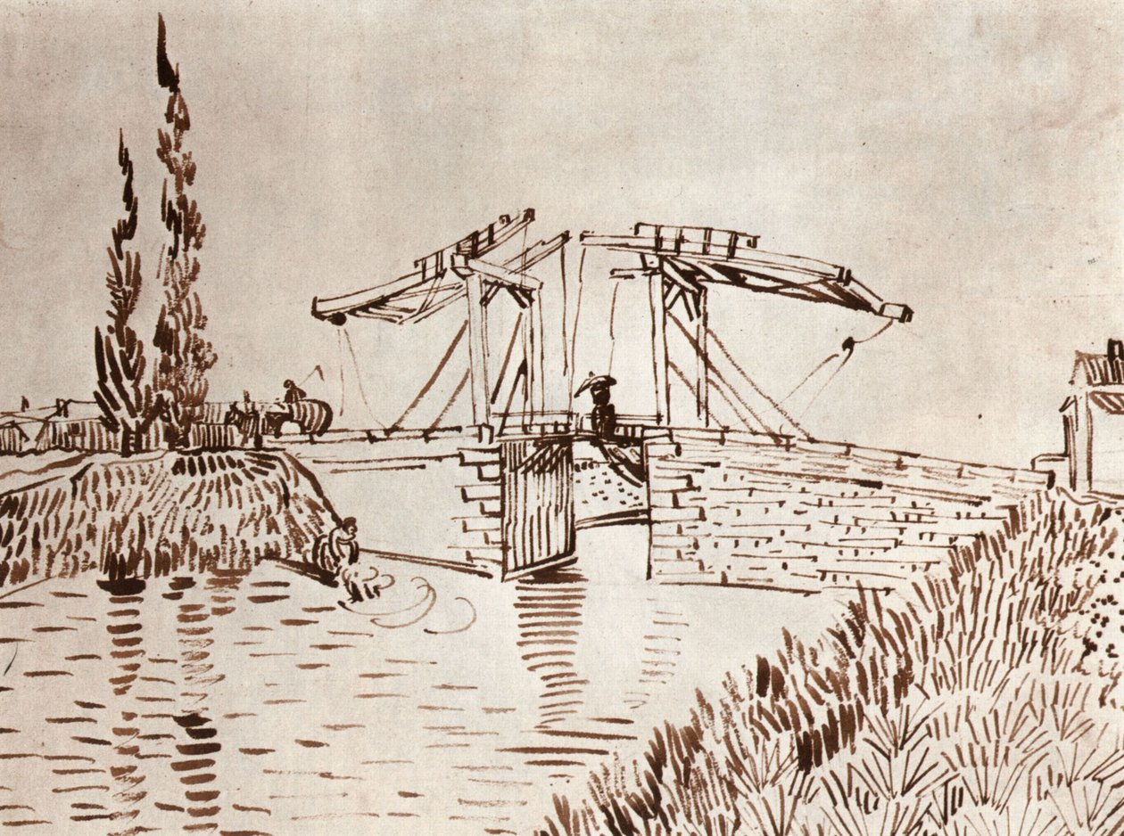 Die Langlois-Brücke bei Arles (Die Zugbrücke) von Vincent van Gogh