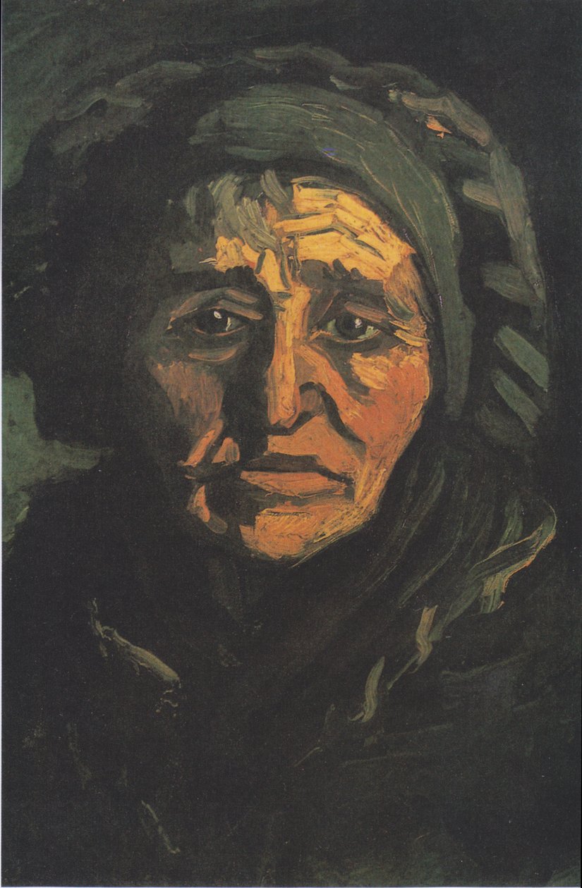 Kopf einer Bäuerin mit grünlicher Haube von Vincent van Gogh