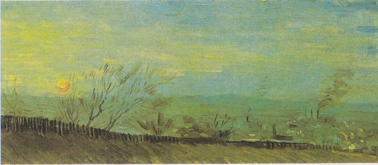 Landschaft mit Fabriken im Mondlicht von Vincent van Gogh