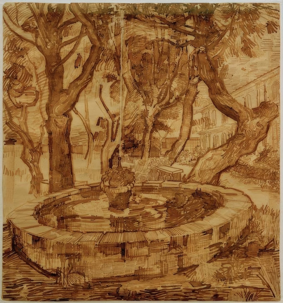 Springbrunnen im Garten der Heilanstalt von Vincent van Gogh