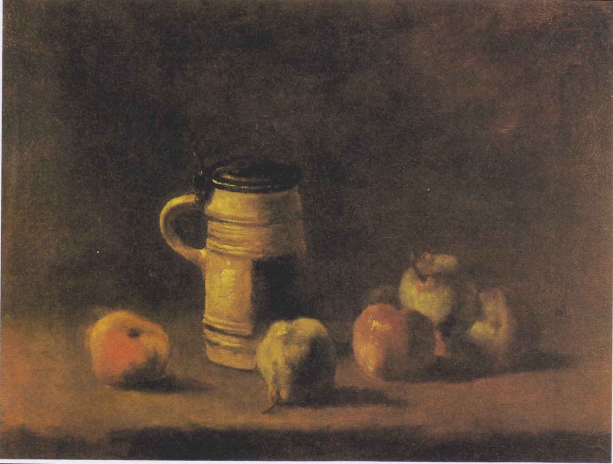 Stillleben mit Bierkrug und Früchten von Vincent van Gogh