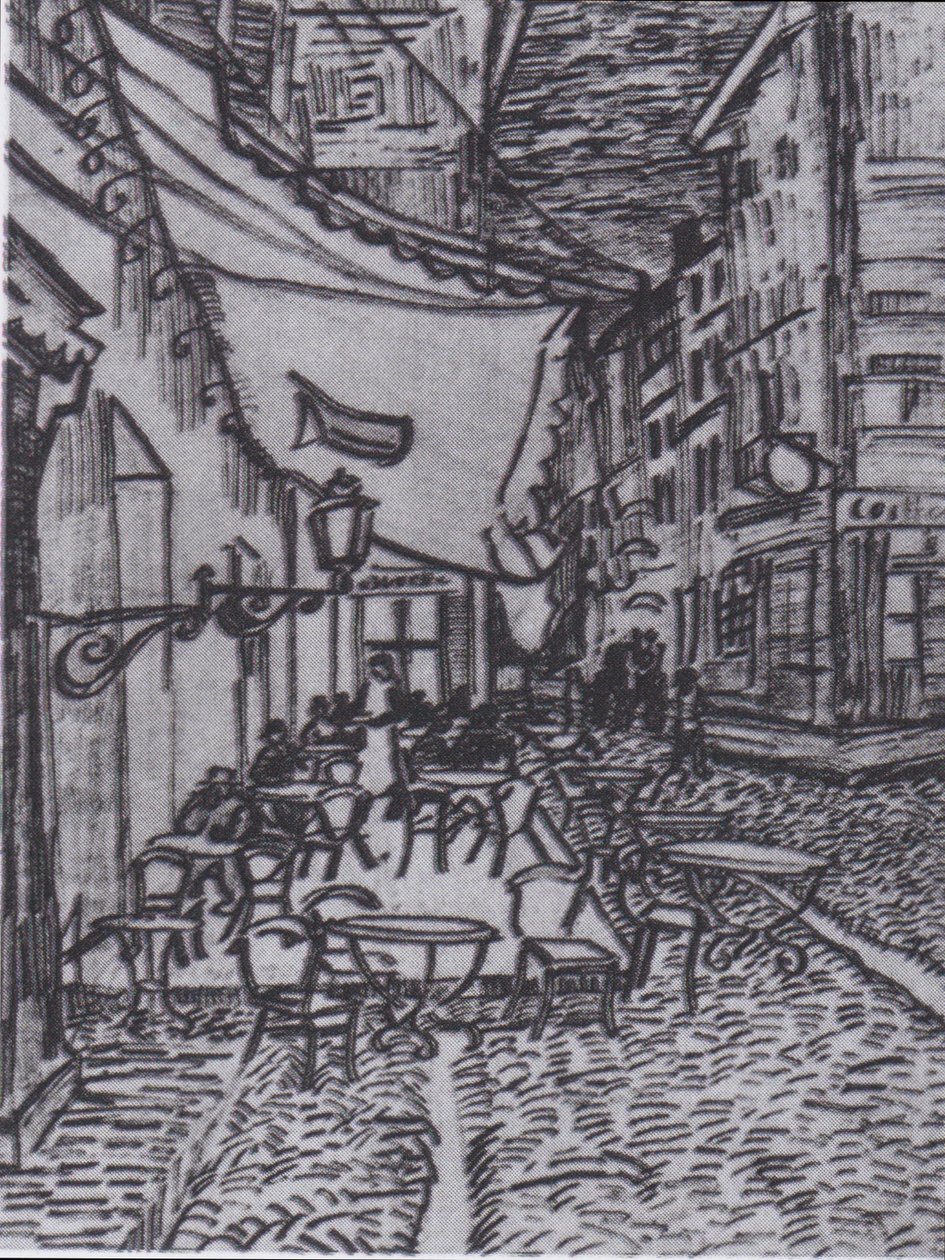 Terrasse des Cafés an der Place du Forum in Arles am Abend von Vincent van Gogh
