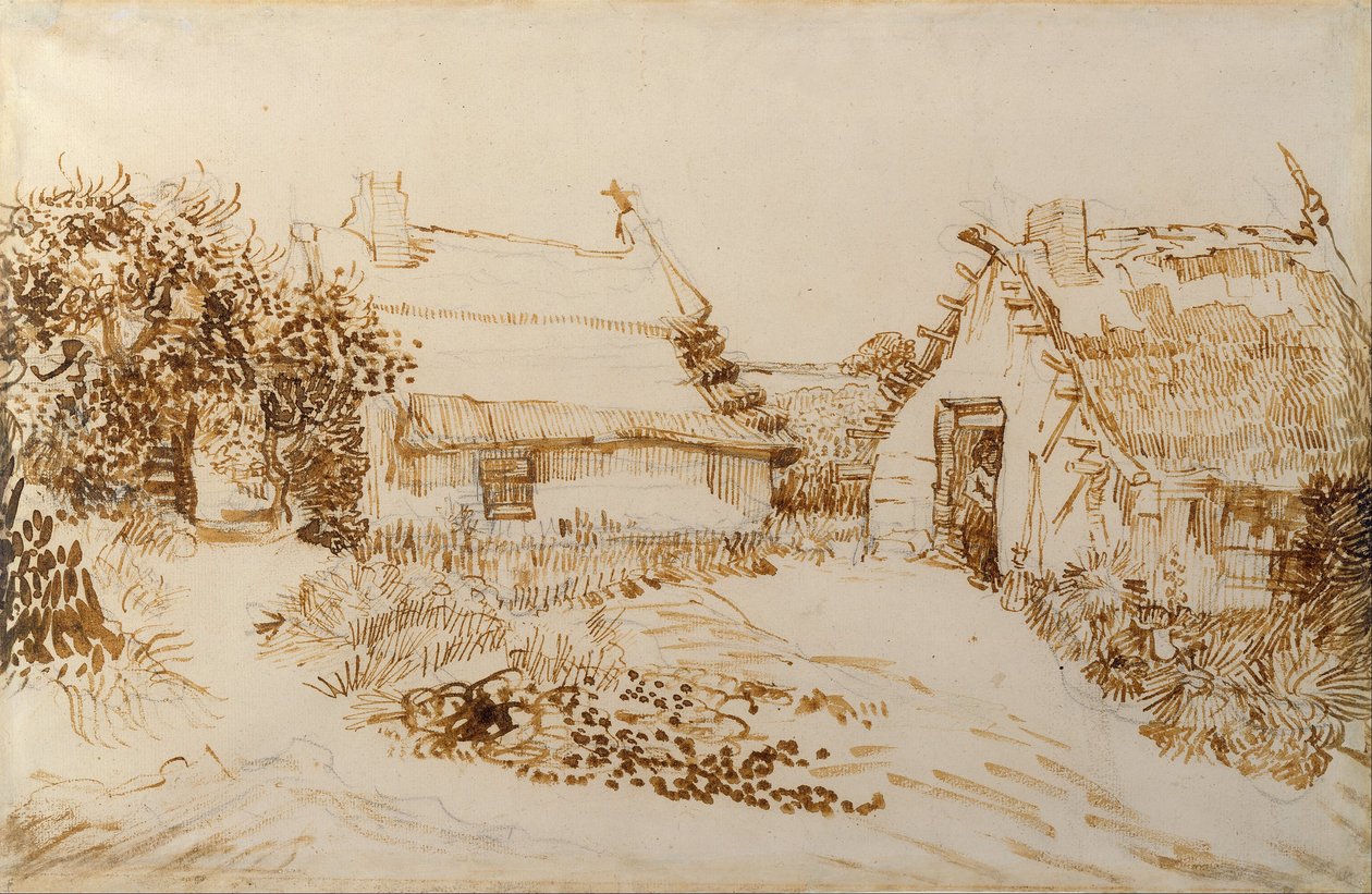 Zwei Häuser in Saintes-Maries-de-la-Mer von Vincent van Gogh