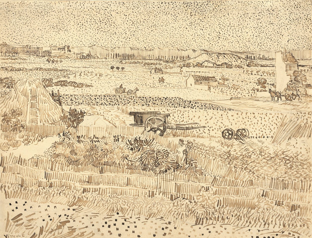 Ernte - Die Ebene von La Crau, 1888 von Vincent van Gogh