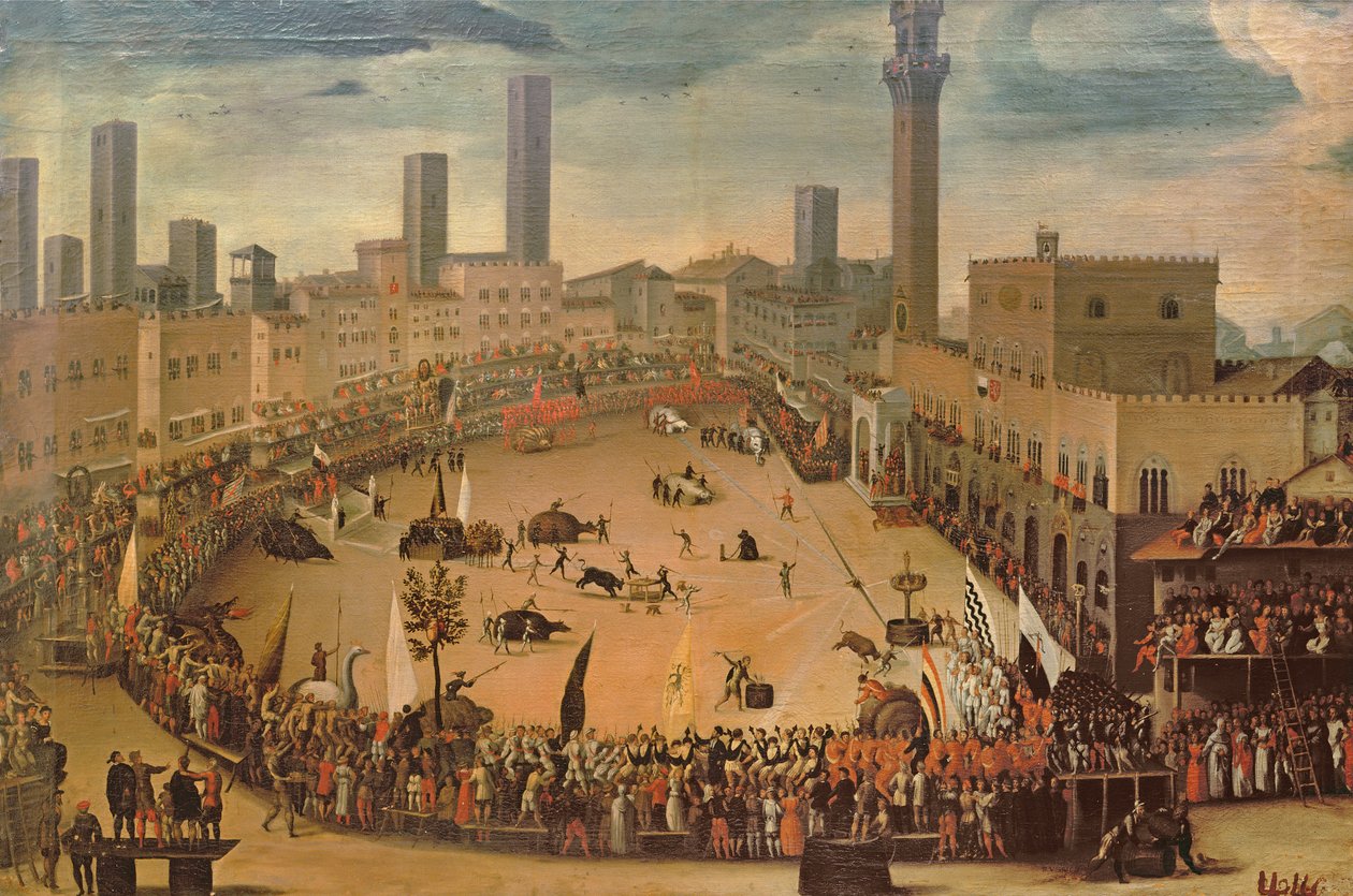 Fest auf der Piazza del Campo, Siena von Vincenzo Rustici