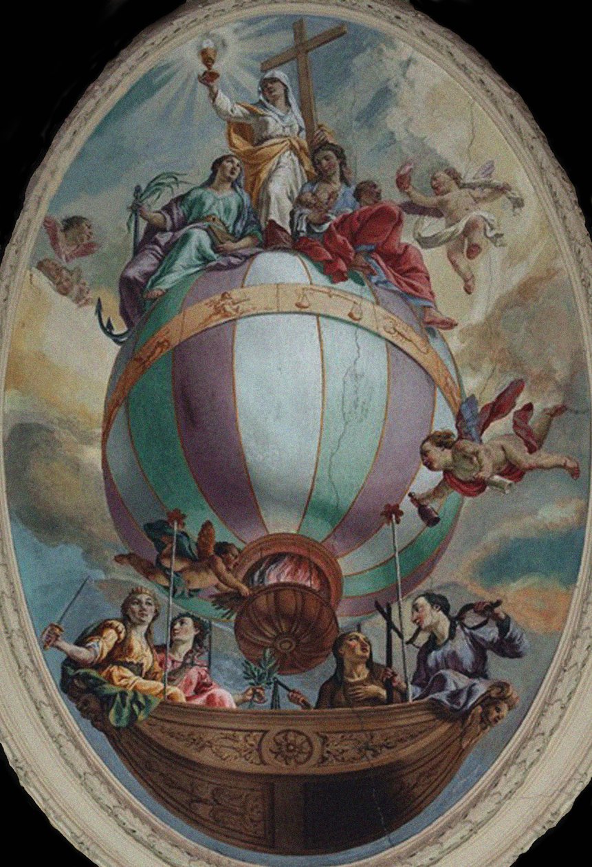 Tugend auf einem Ballon von Vincenzo Angelo Orelli
