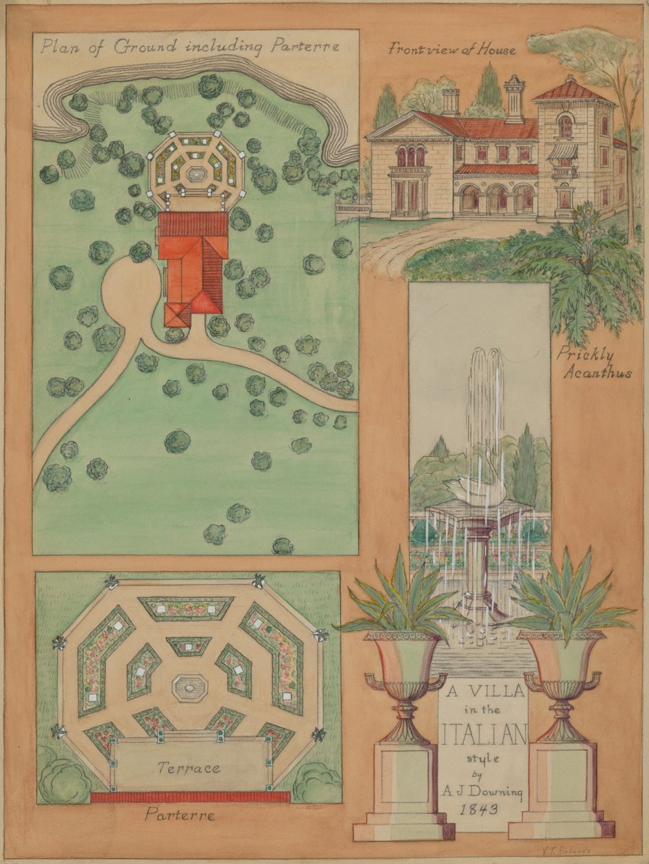 Villa im italienischen Stil, ca. 1936 von Virginia Richards