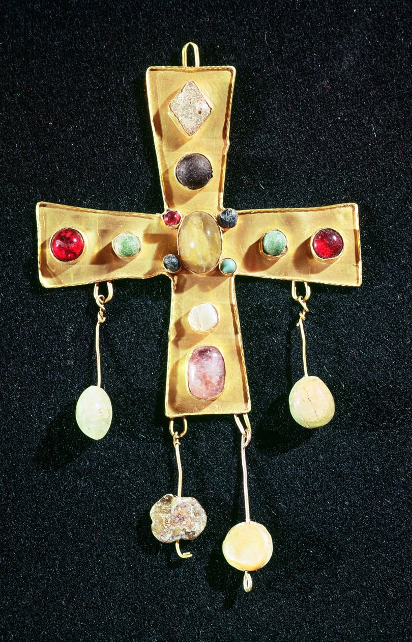 Kreuz, aus dem Schatz von Torredonjimeno (Gold und Halbedelsteine) von Visigothic