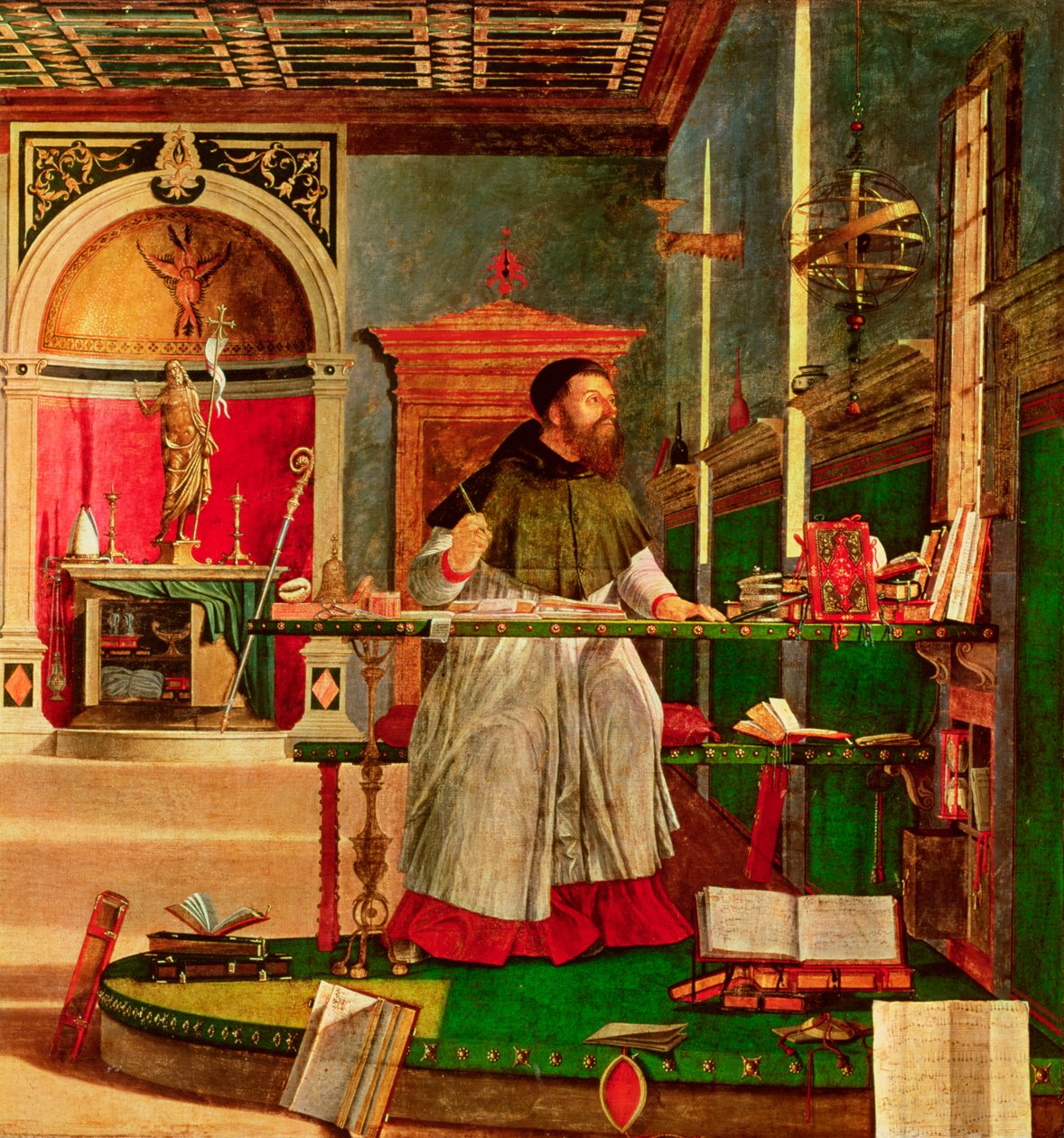 Vision des Heiligen Augustinus, 1502-08 (Detail) von Vittore Carpaccio