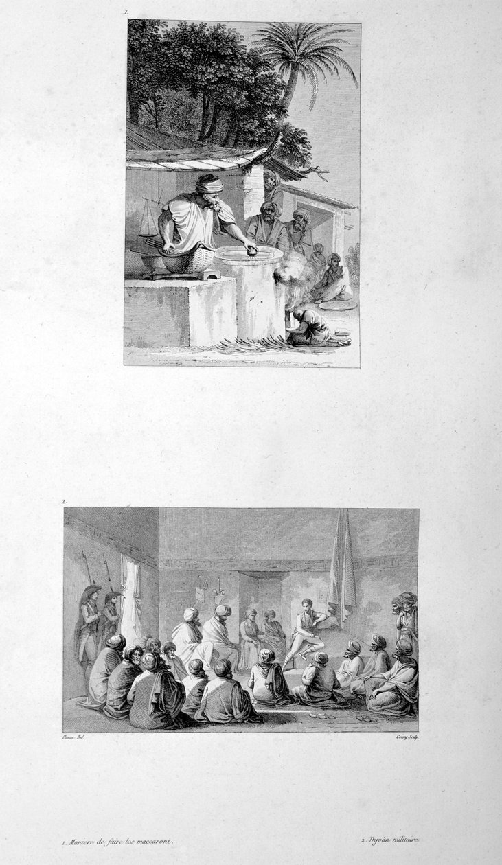 Herstellung von Makkaroni und Militärtreffen, 1802 von Vivant Denon