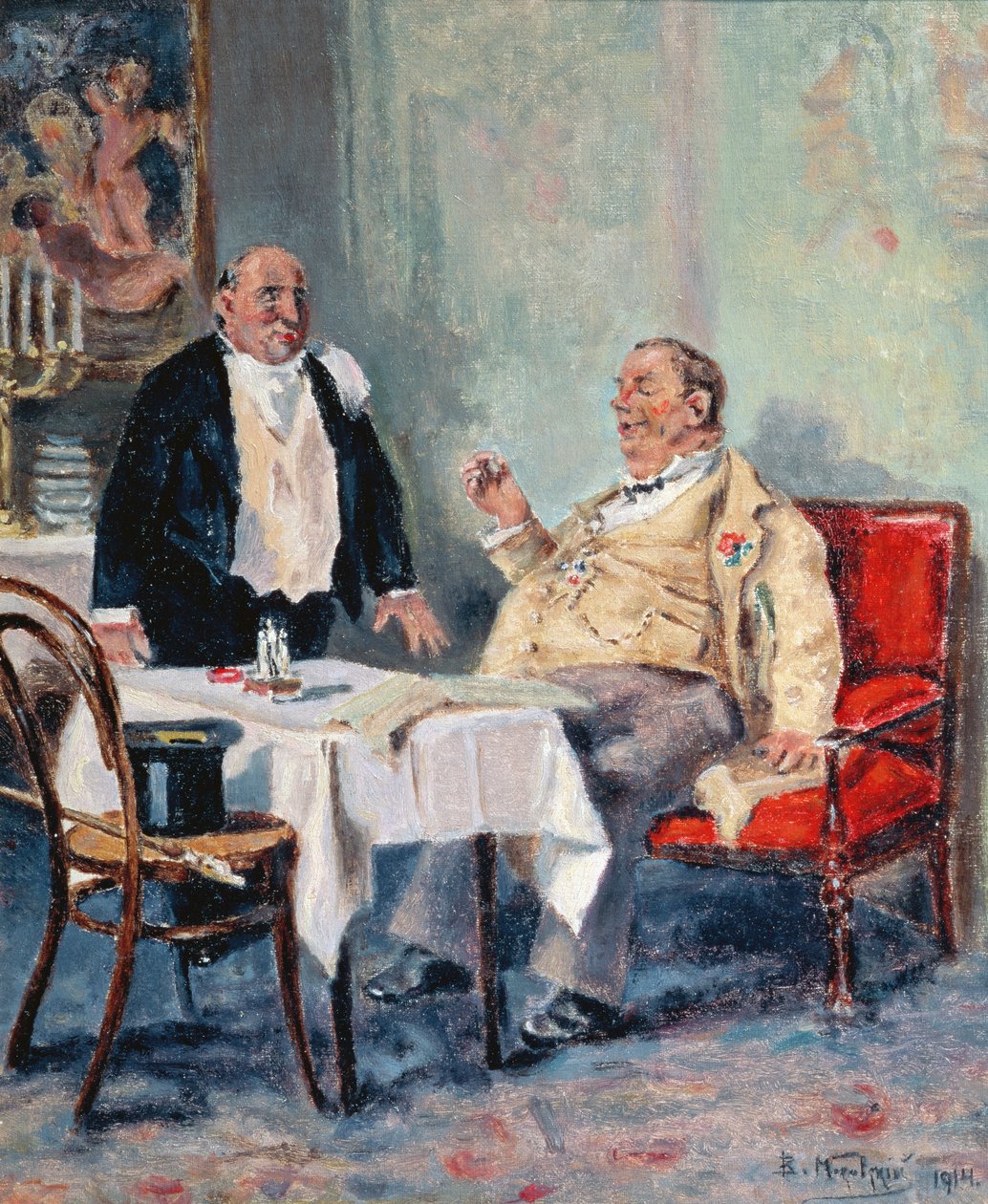 In einem Restaurant, 1914 von Vladimir Egorovic Makovsky